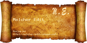 Melcher Edit névjegykártya